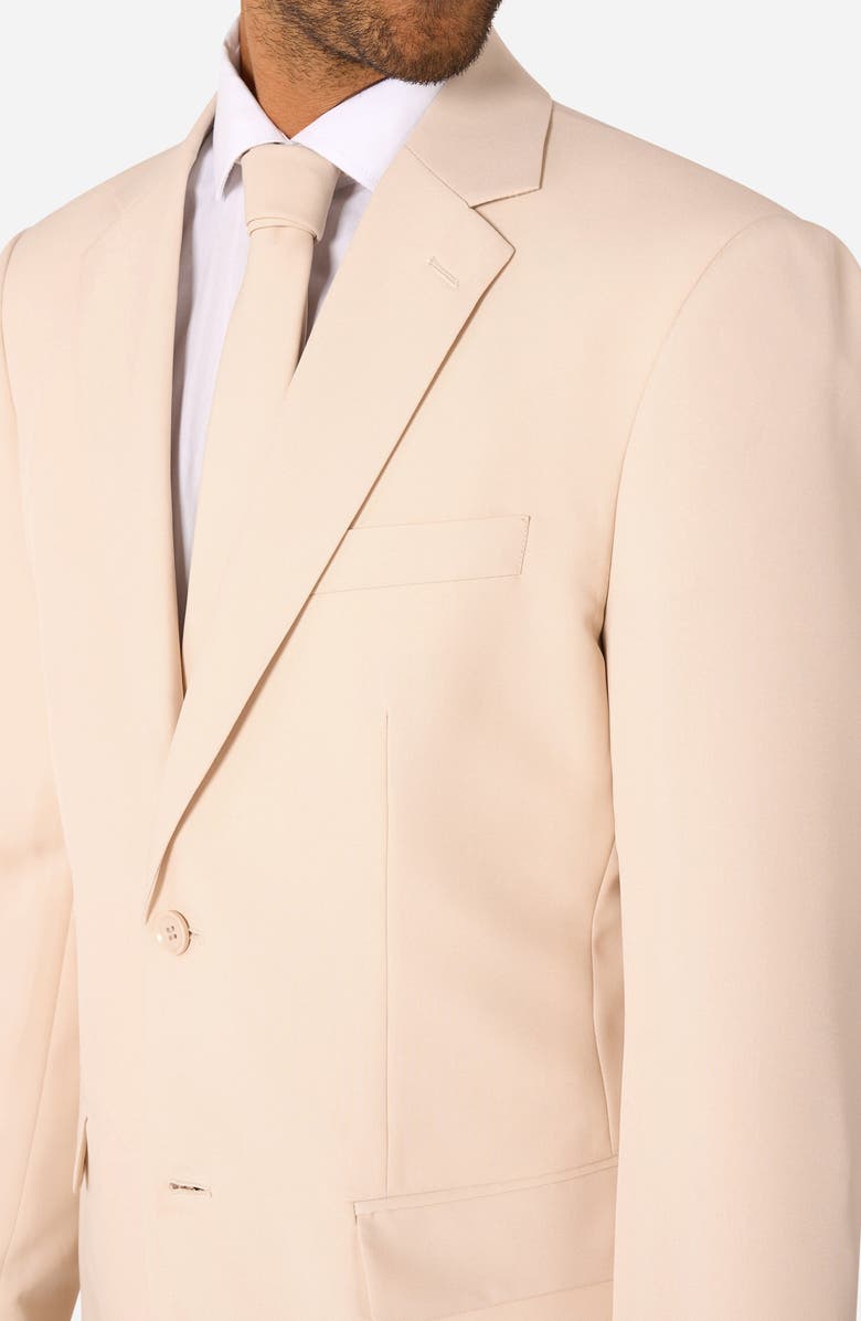 OppoSuits Dandy Sandy Slim Fit Two-Piece Suit & Tie Set, Alternate, color, Beige