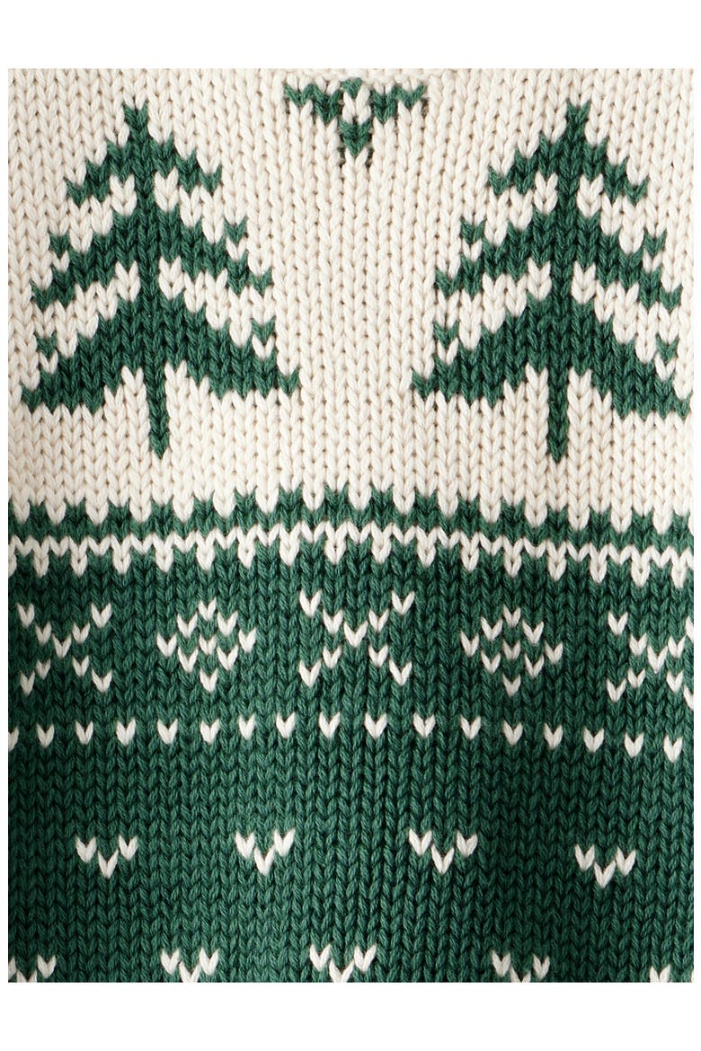 Kids' Fair Isle Organic Cotton Sweater, Alternate, color, GREEN FAIRISLE