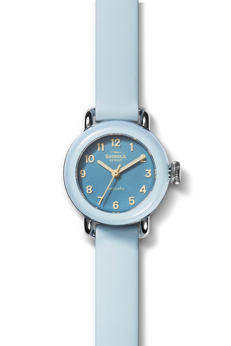 Detrola Pee Wee Silicone Strap Watch, 25mm, Main, color, DUSTY TURQ