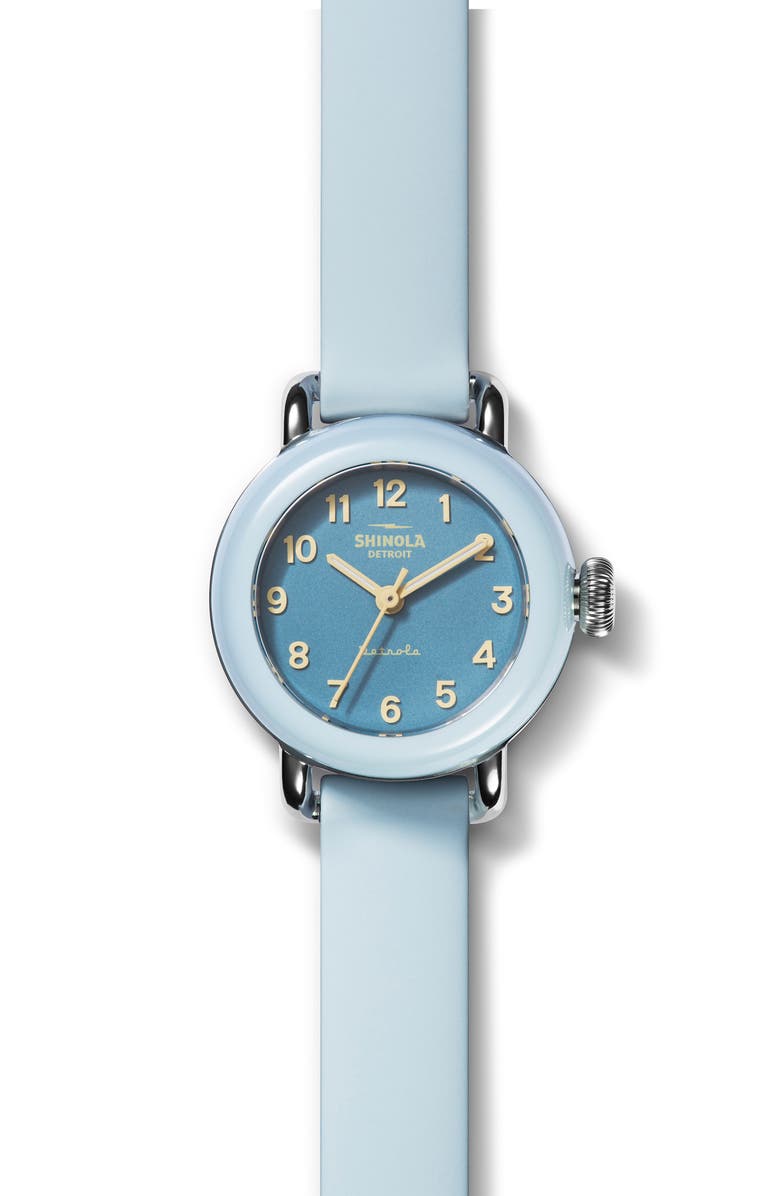 Shinola Detrola Pee Wee Silicone Strap Watch, 25mm, Main, color, 
