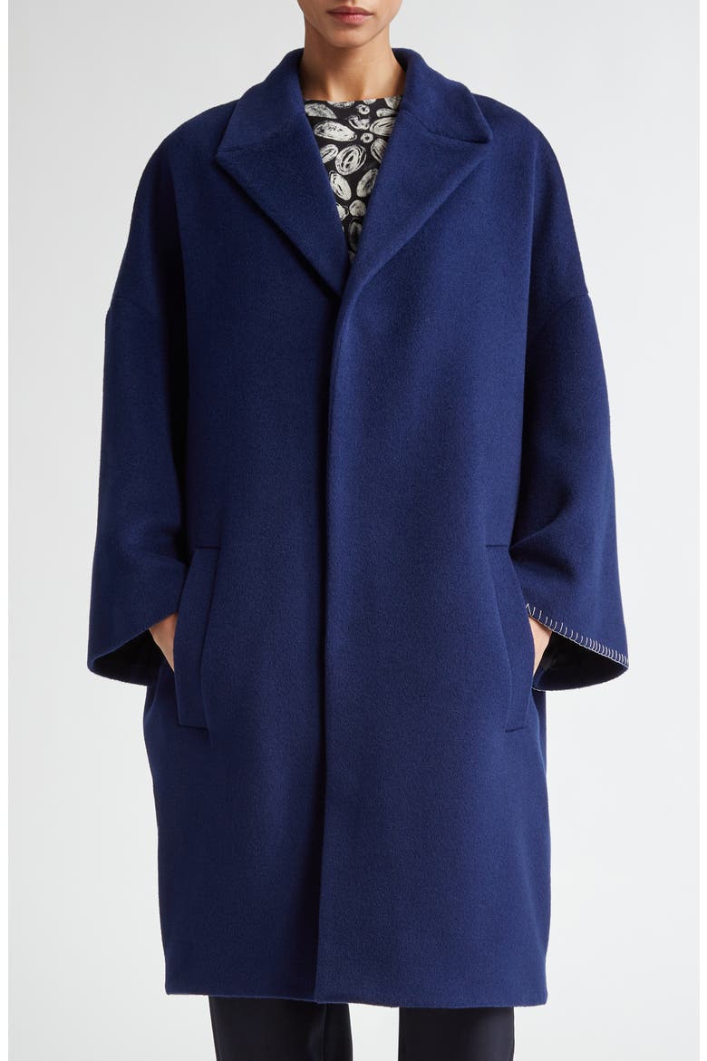 Oversize Wool & Mohair Coat, Main, color, LIGHT NAVY