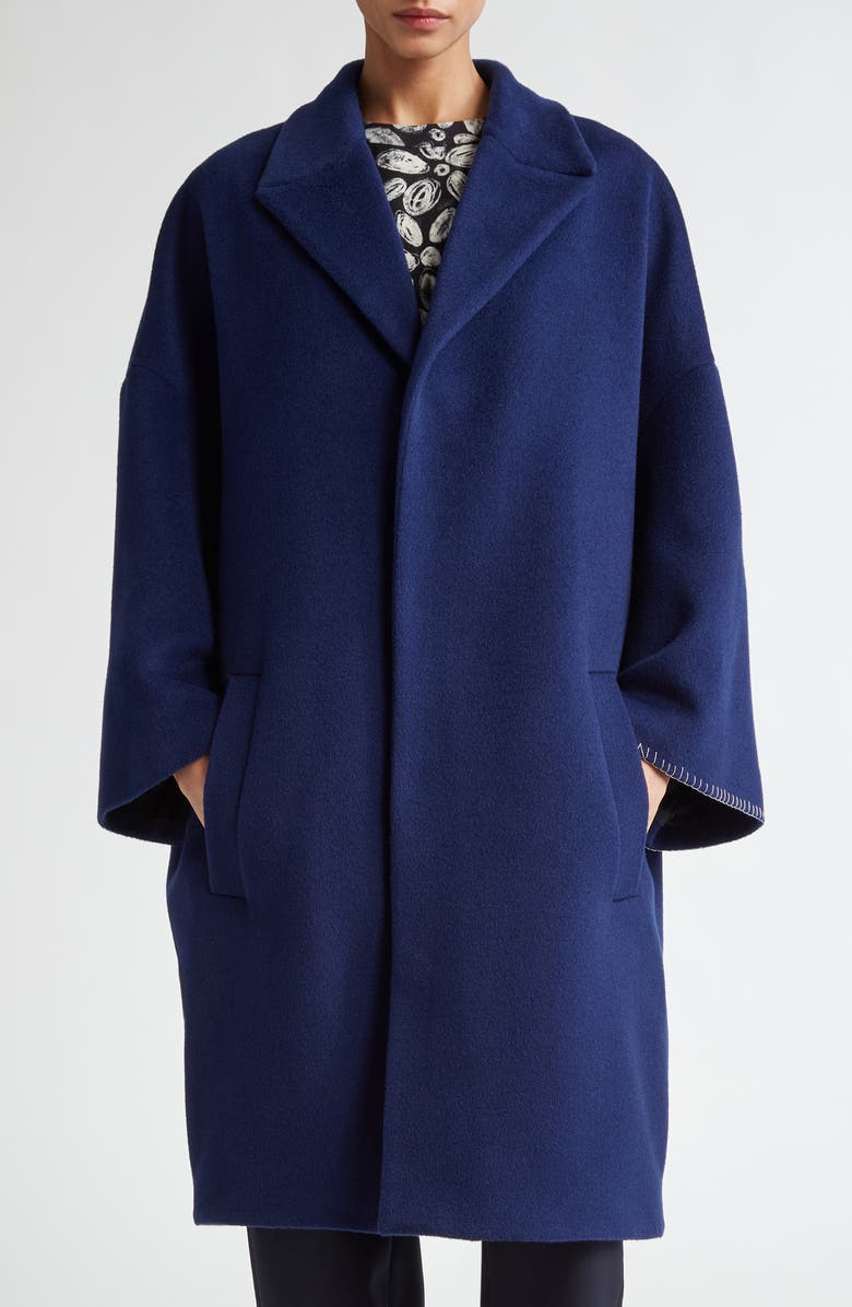 Marni Oversize Wool & Mohair Coat, Main, color,