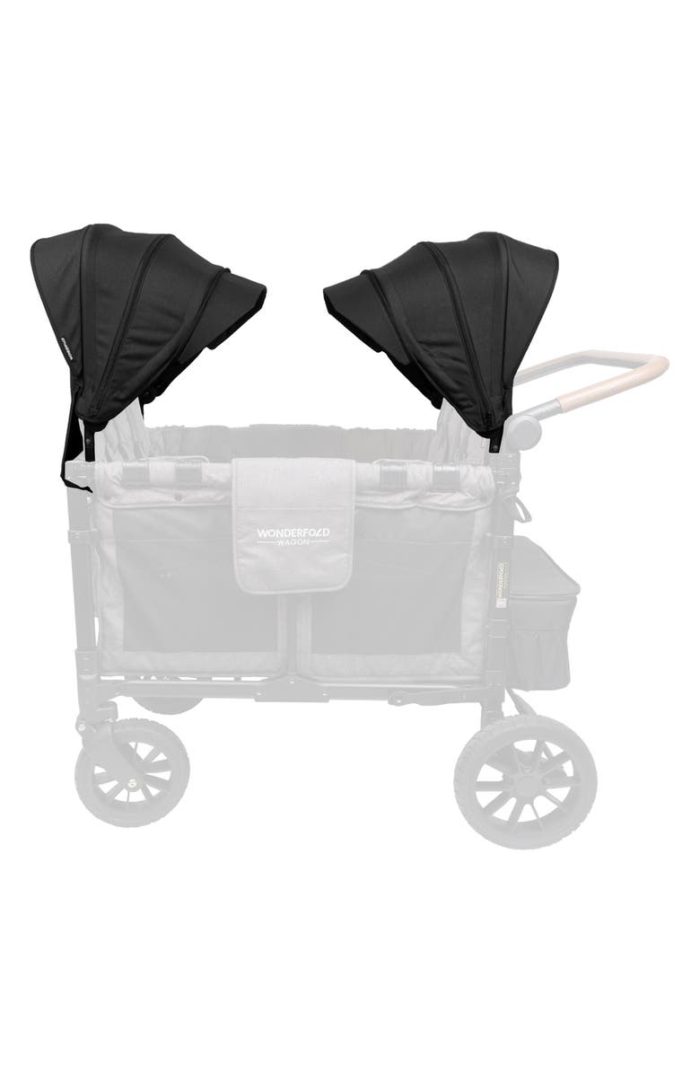 WonderFold 2-Pack Retractable Stroller Canopy, Main, color, Black