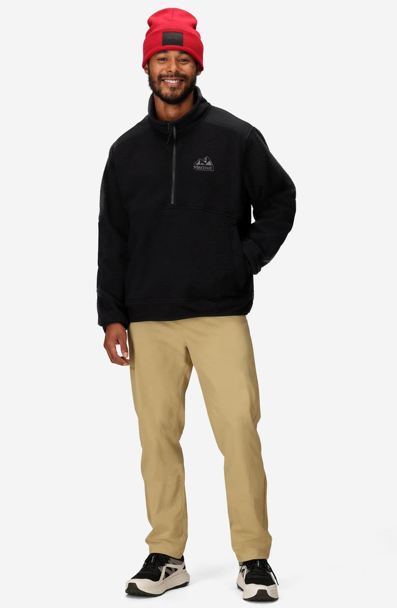 Marmot Wanderer High Pile Fleece Half Zip Pullover, Alternate, color, Black