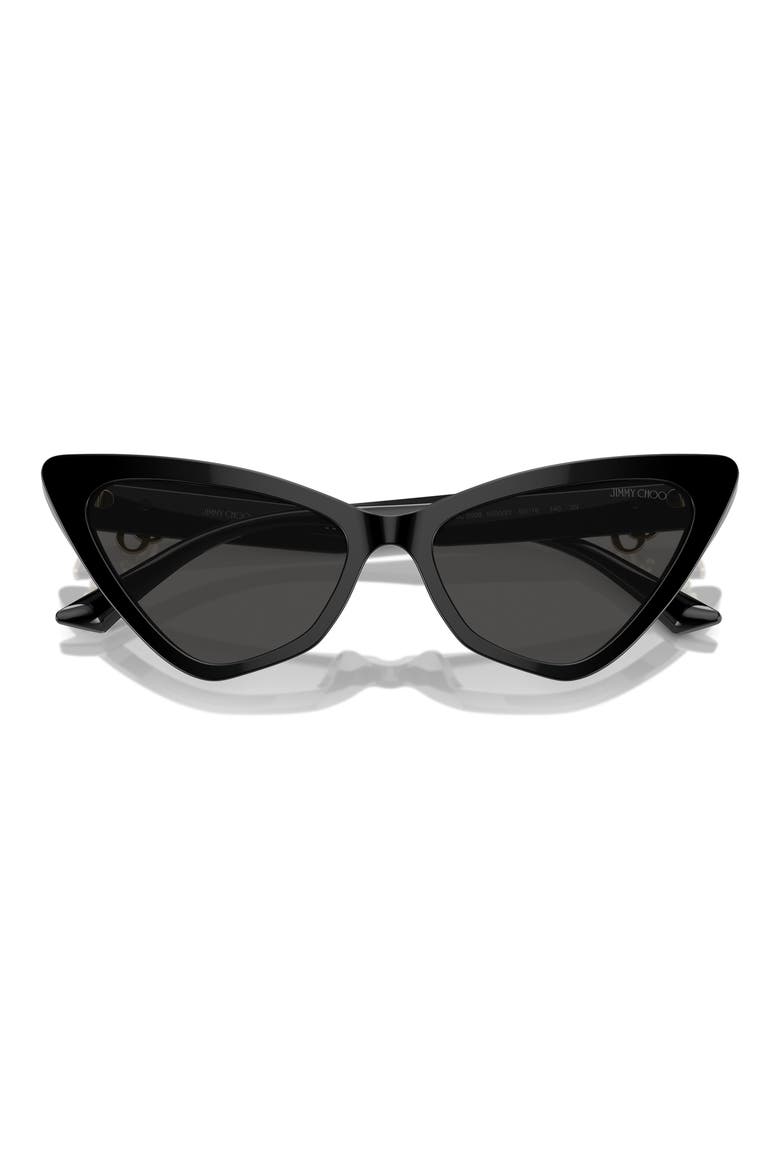 55mm Cat Eye Sunglasses, Alternate, color, BLACK / DARK GREY