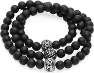 STEELTIME Men's Matte Bead Stretch Bracelets