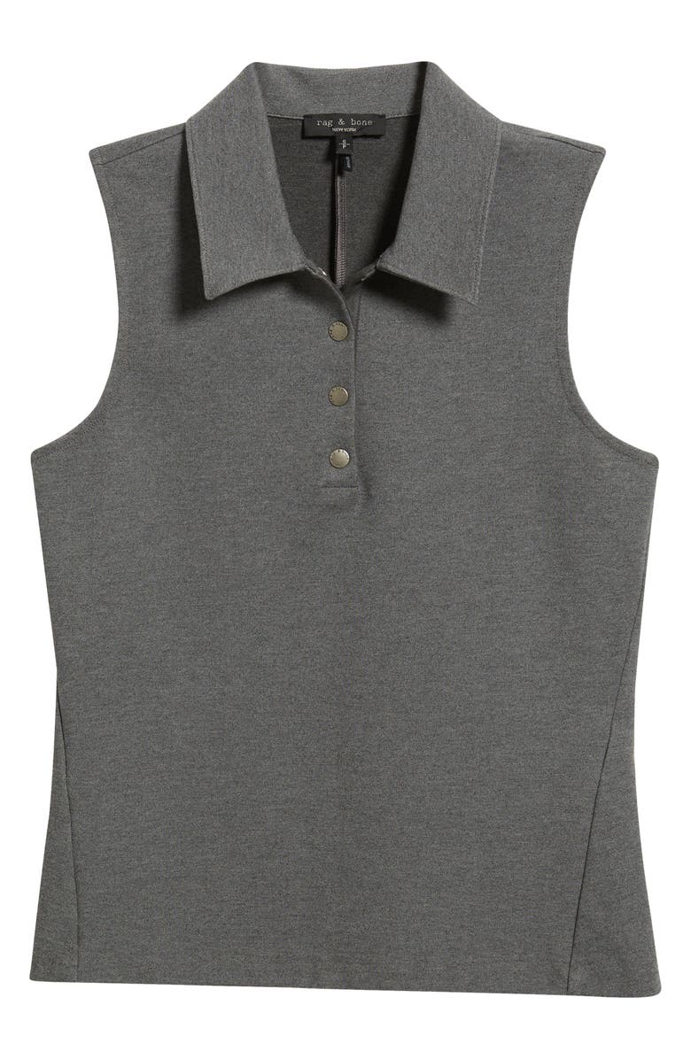 rag & bone Irina Ponte Polo Tank, Alternate, color, Charcoal