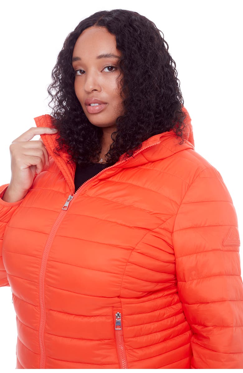 Alpine North YOHO PLUS SIZE - Vegan Down Lightweight Packable Puffer Jacket & Bag, Alternate, color, Tangerine