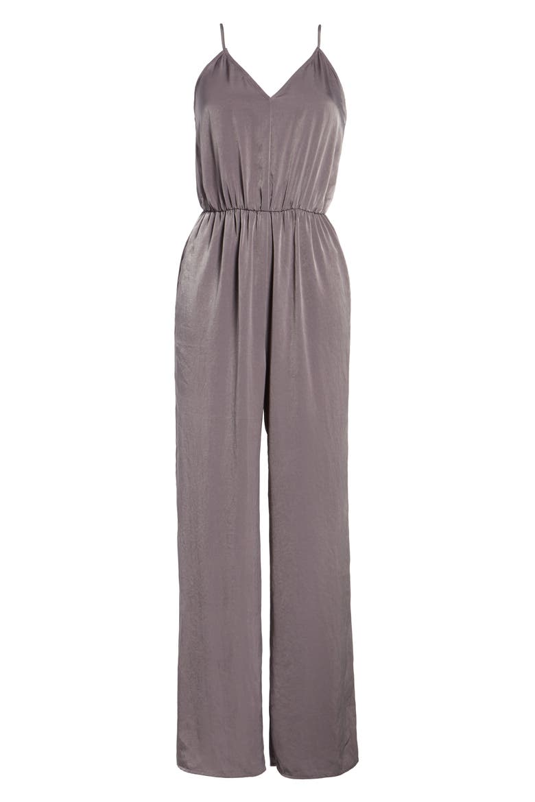 Satin Jumpsuit, Alternate, color, DARK GREY