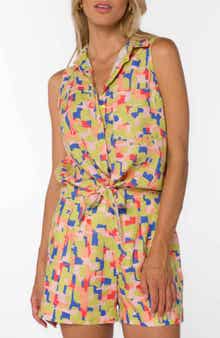 Lilliana Sleeveless Linen Button-Up Shirt