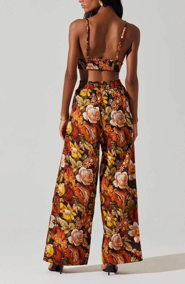 ASTR the Label Femi Wide Leg Pants, Alternate, color, Brown Floral Print