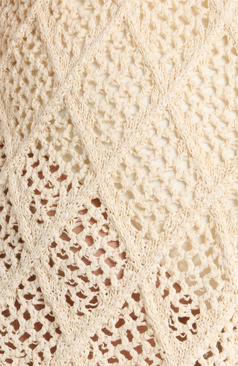 Elan Openwork Knit Cover-Up Shorts, Alternate, color, Natural