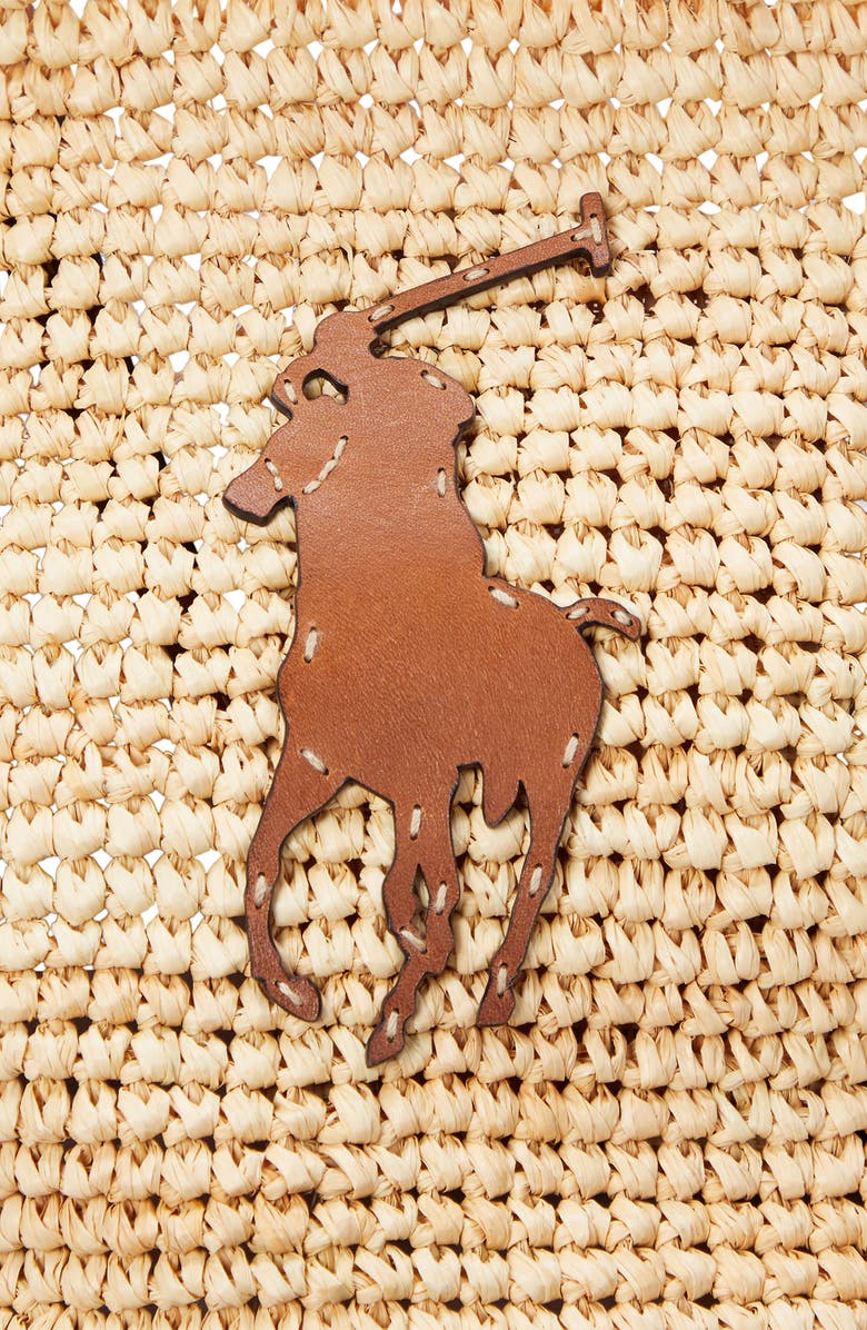 Polo Ralph Lauren Large Raffia Tote, Alternate, color, Natural/ Cuoio