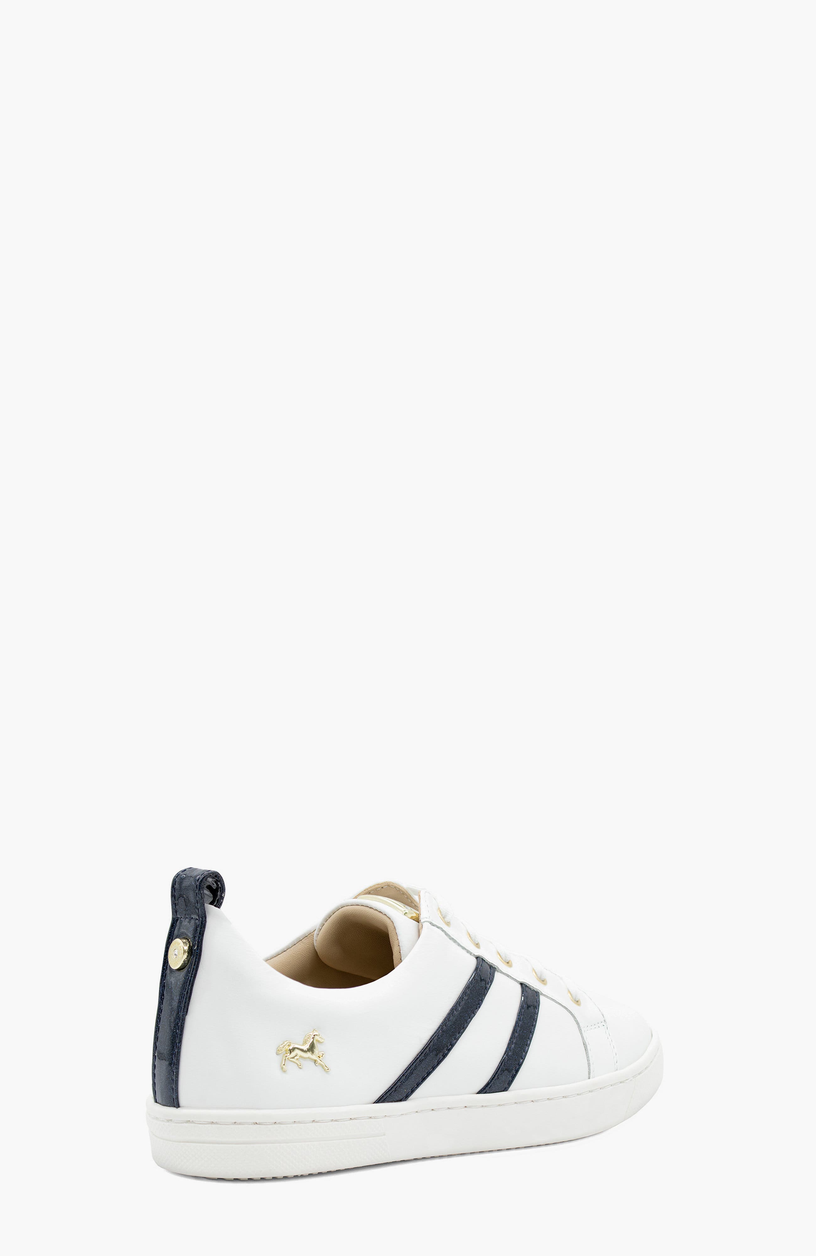 Gloss Leather Sneakers, Alternate, color, White / Navy