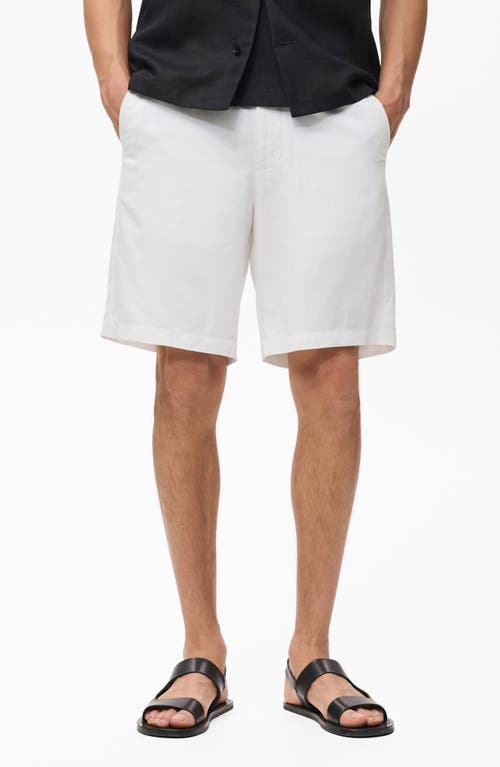 Mango Elastic Waist Shorts In White
