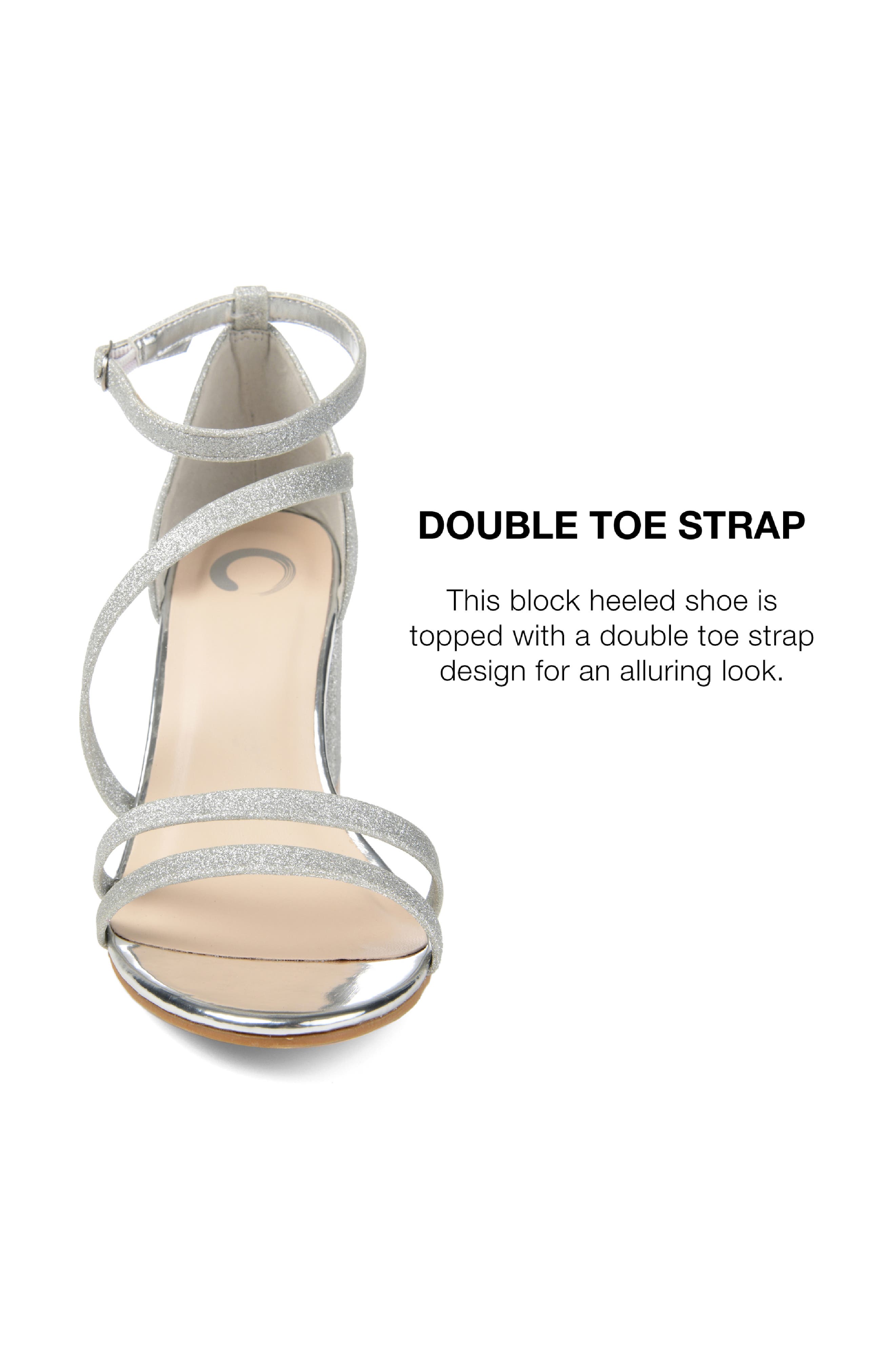 Journee Collection Bella Glitter Sandal, Alternate, color, Silver