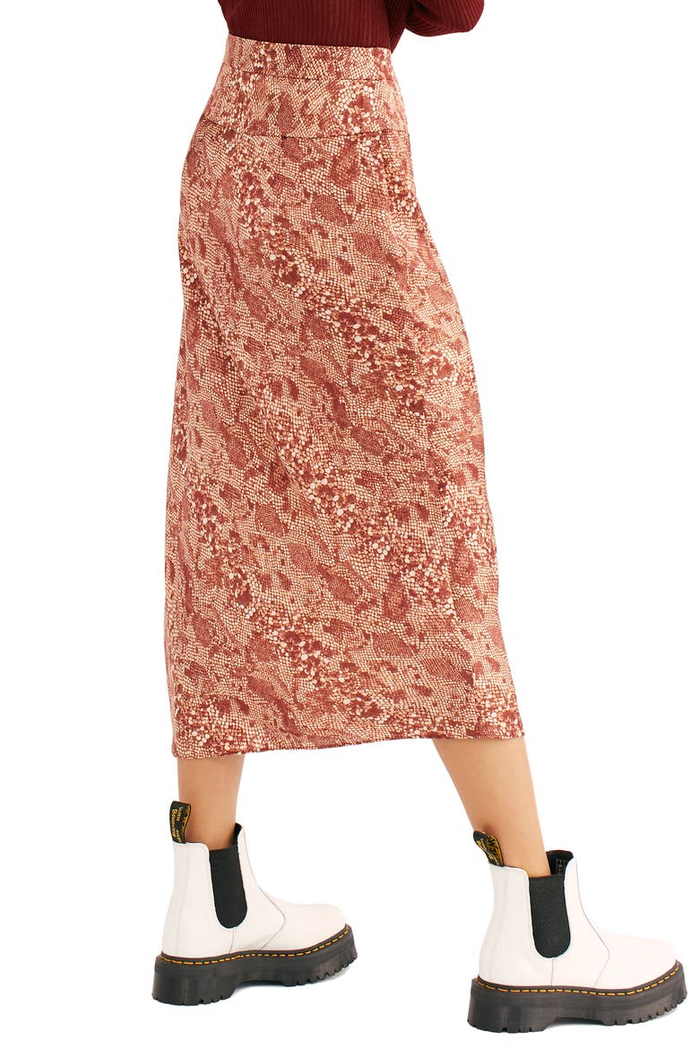 Normani Leopard Print Bias Cut Midi Skirt, Alternate, color, DESERT PEACH COMBO