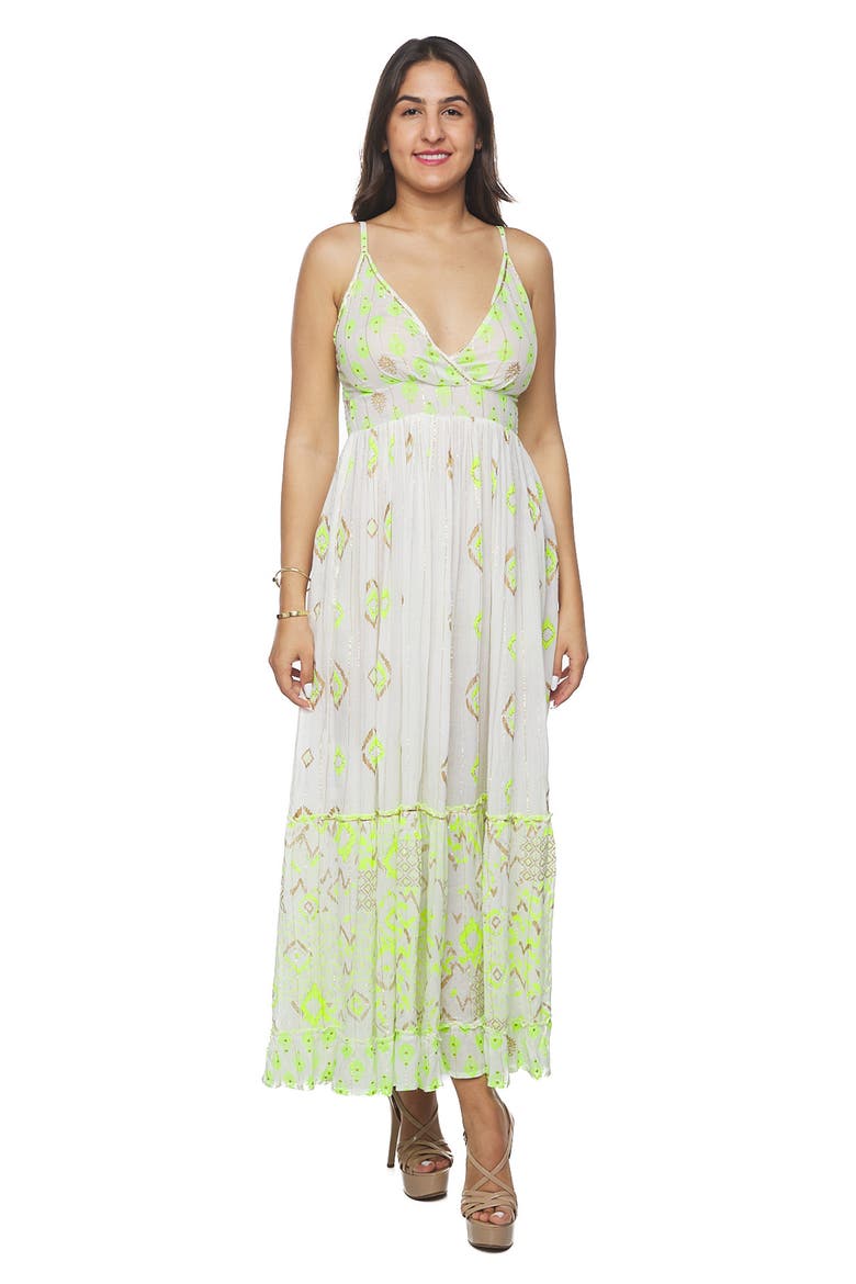 V-Neck Maxi Sundress, Alternate, color, GREEN