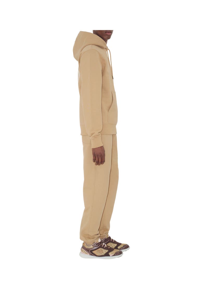 Knight Stamp Cotton Hoodie, Alternate, color, Flax beige