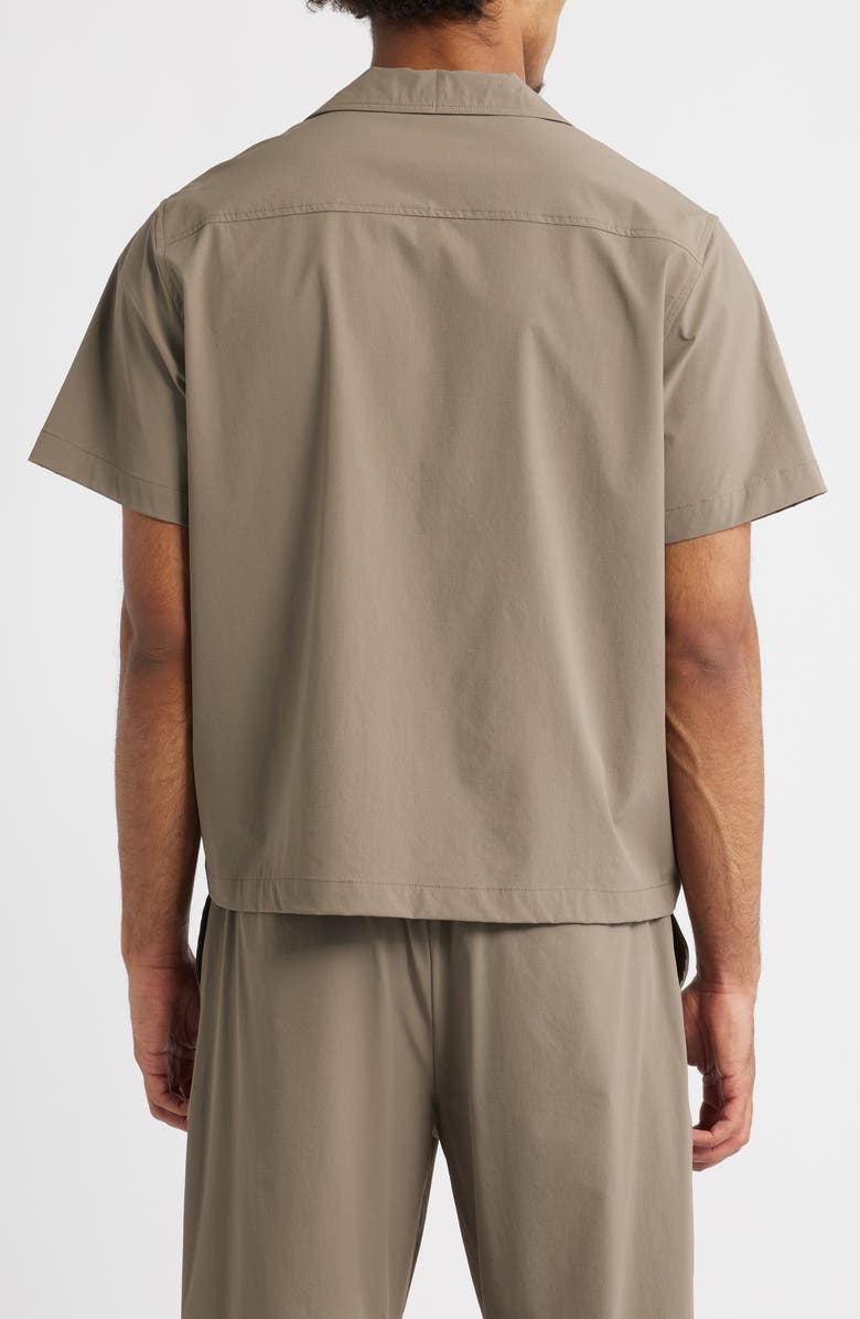 RIZORT Tim Stretch Nylon Camp Shirt, Alternate, color, Khaki