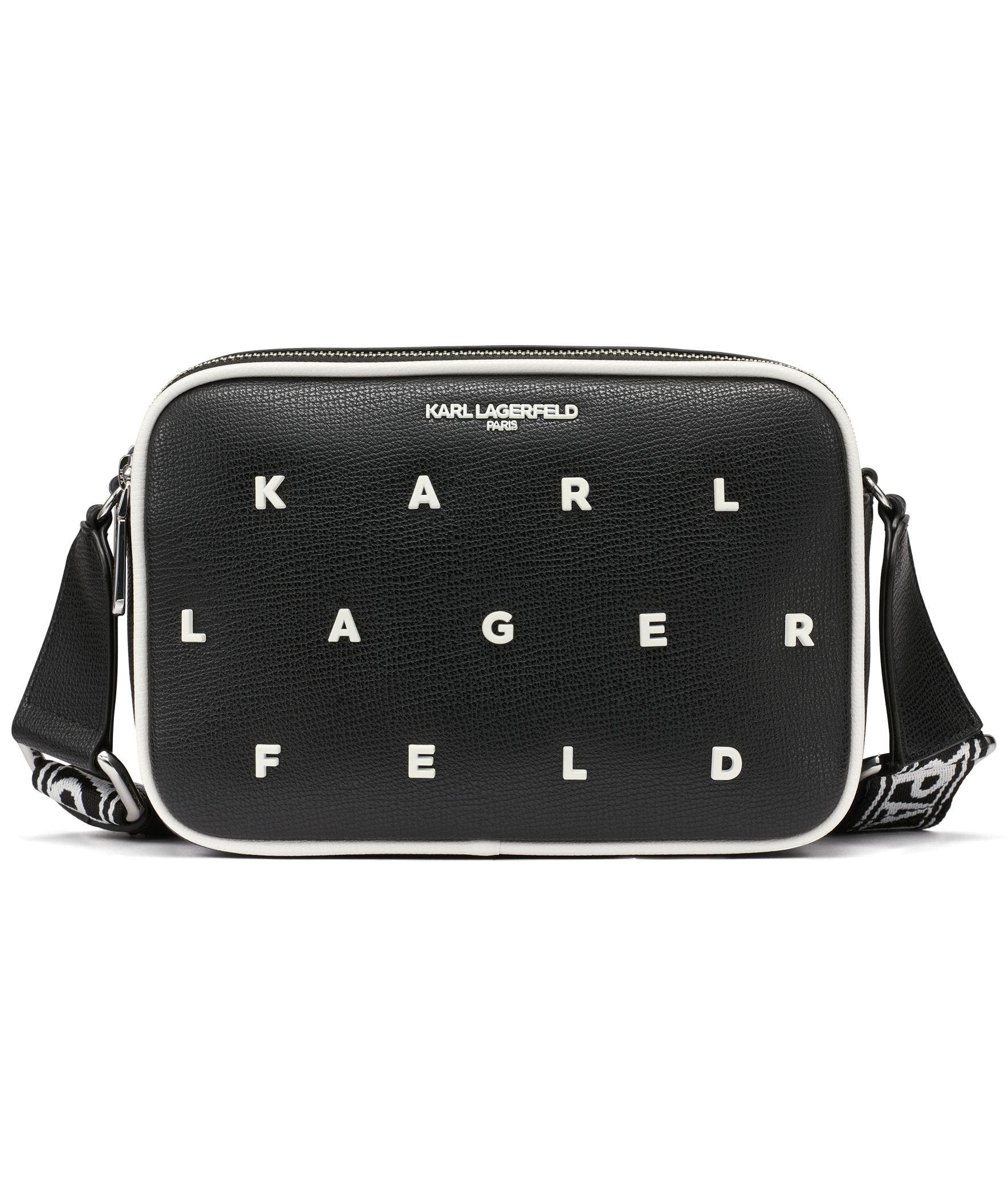 KARL LAGERFELD PARIS Maybelle Crossbody, Main, color, Black/White