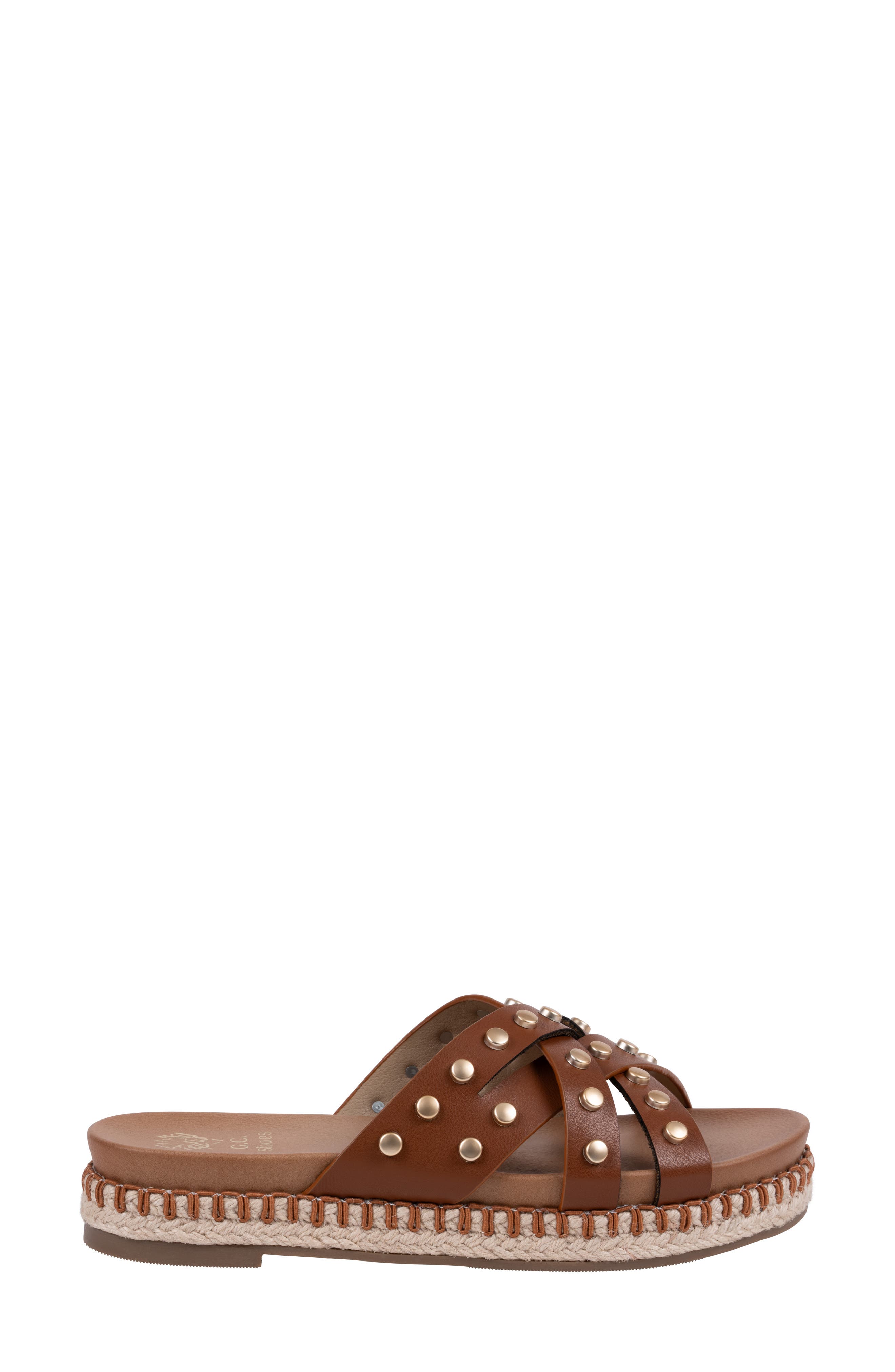 Loola Studded Espadrille Sandal, Alternate, color, COGNAC