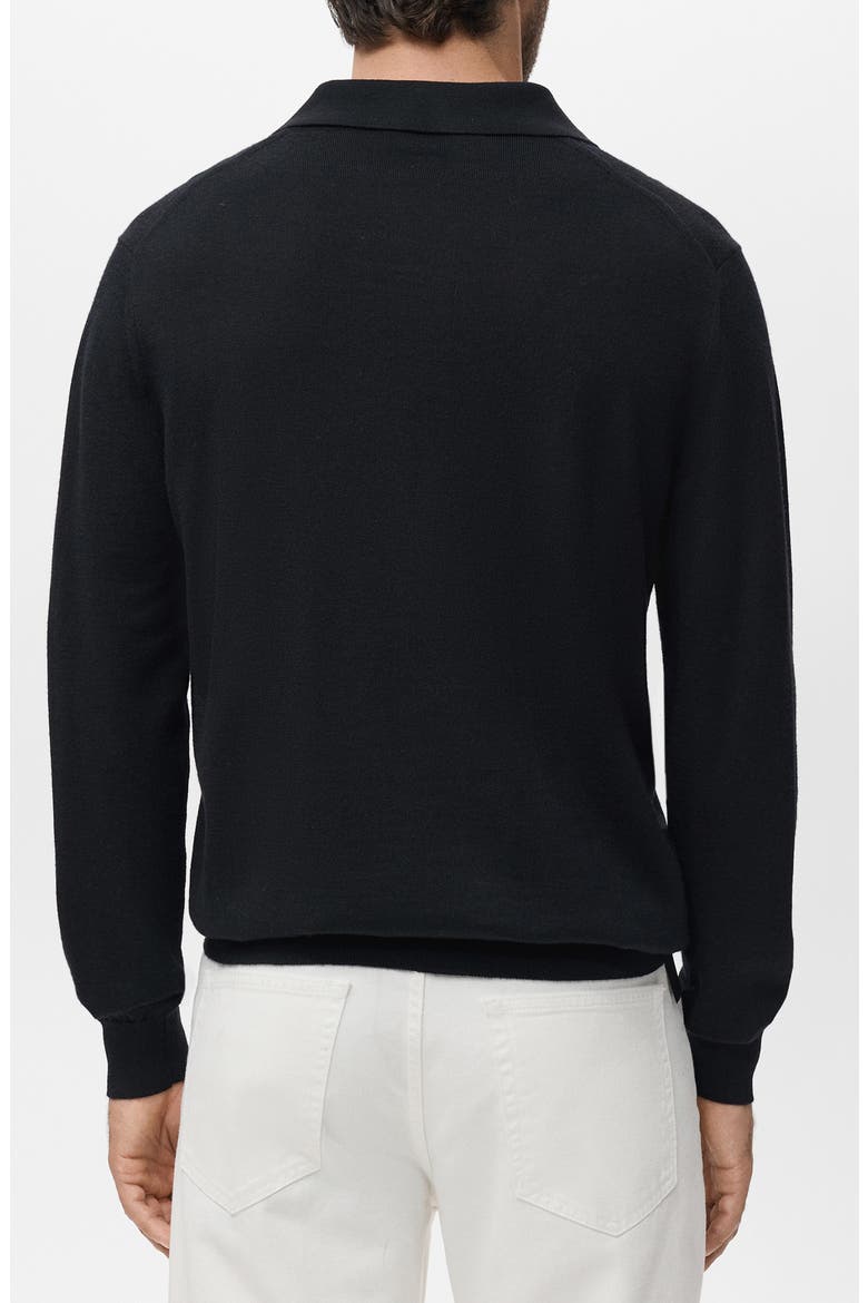 Wool Sweater Polo, Alternate, color, BLACK