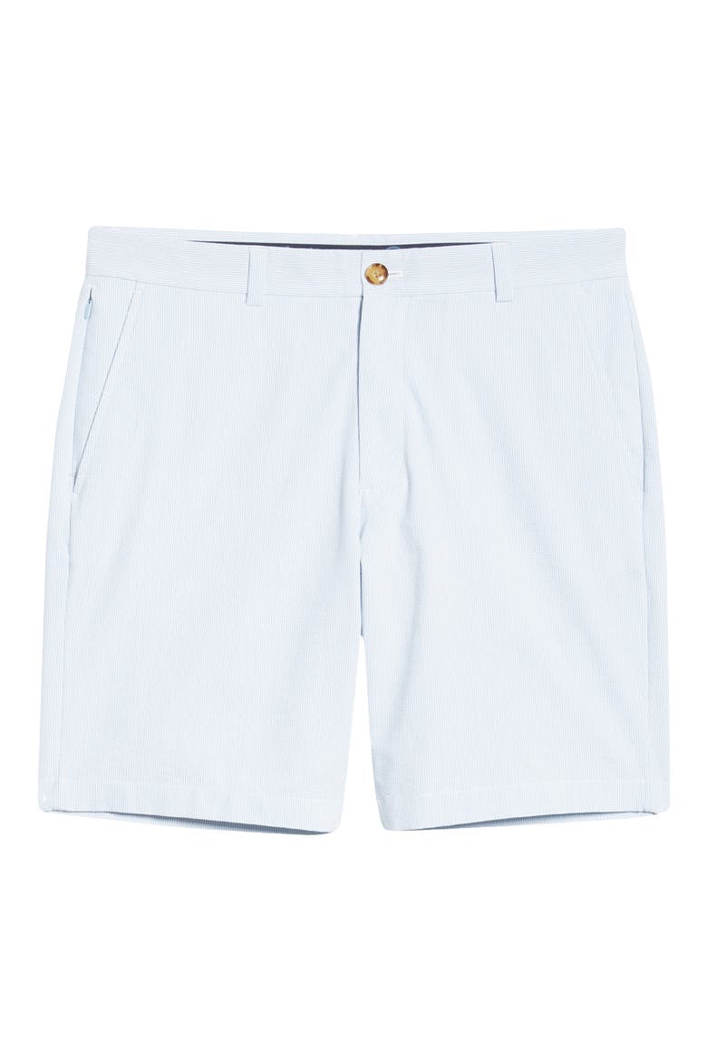 Flat Front Seersucker Shorts, Alternate, color, JAKE BLUE