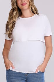 MOTHERHOOD MATERNITY Crewneck Short Sleeve Nursing Tee