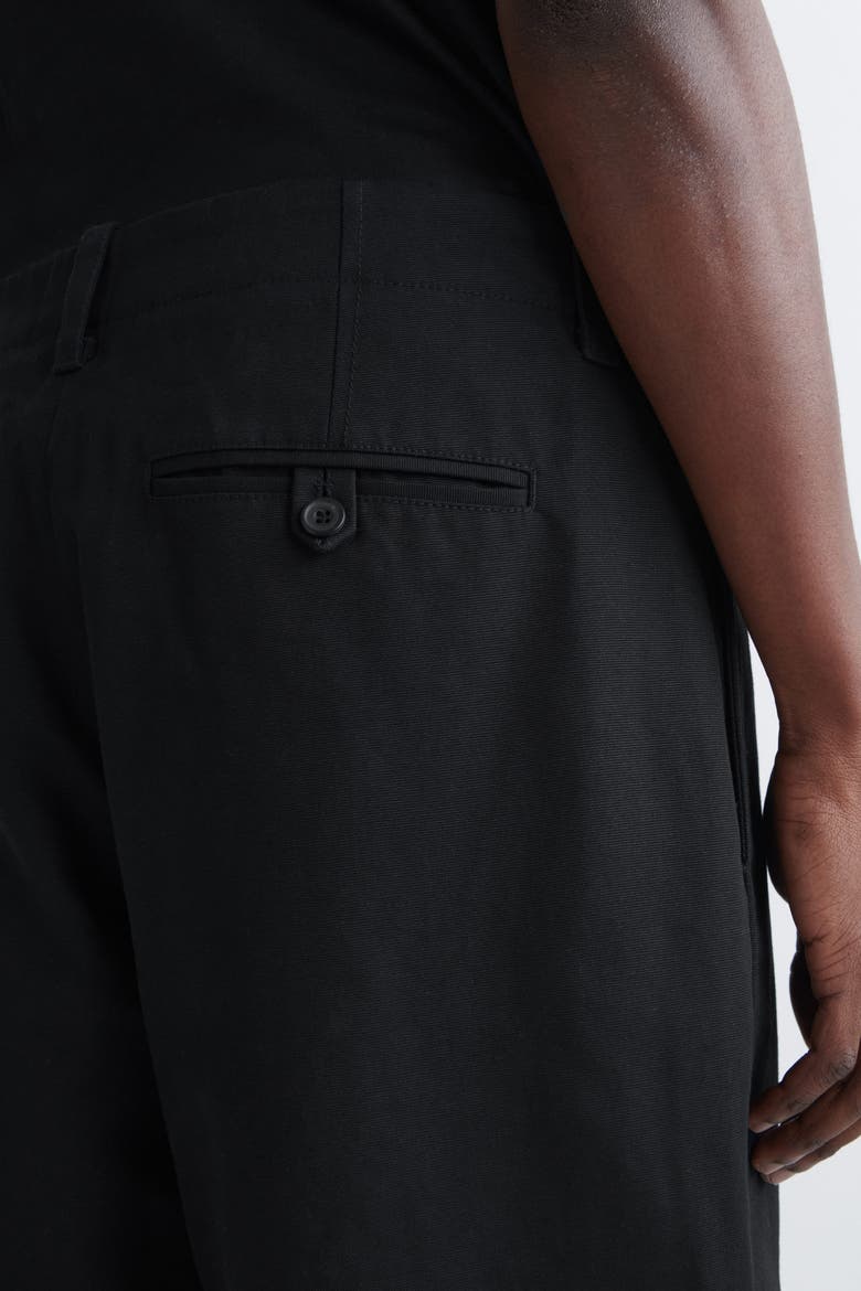 Cotton-Canvas Regular-Fit Straight-Leg Chinos, Alternate, color, BLACK