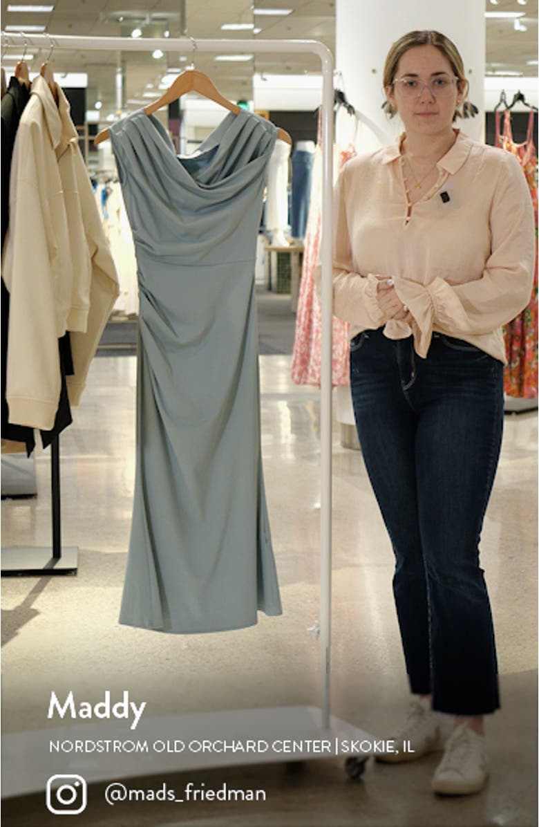 Sky Off the Shoulder Jersey Midi Dress, sales video thumbnail