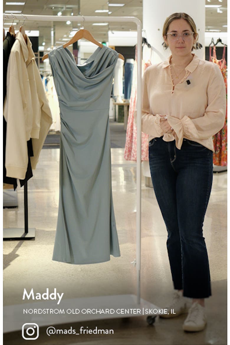 Sky Off the Shoulder Jersey Midi Dress video