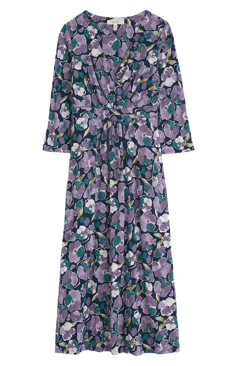 Seasalt Cornwall Chapelle Floral Organic Cotton Jersey Midi Dress, Alternate, color, Paper Hellebores Echium