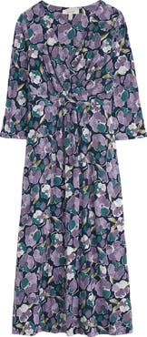 Seasalt Cornwall Chapelle Floral Organic Cotton Jersey Midi Dress