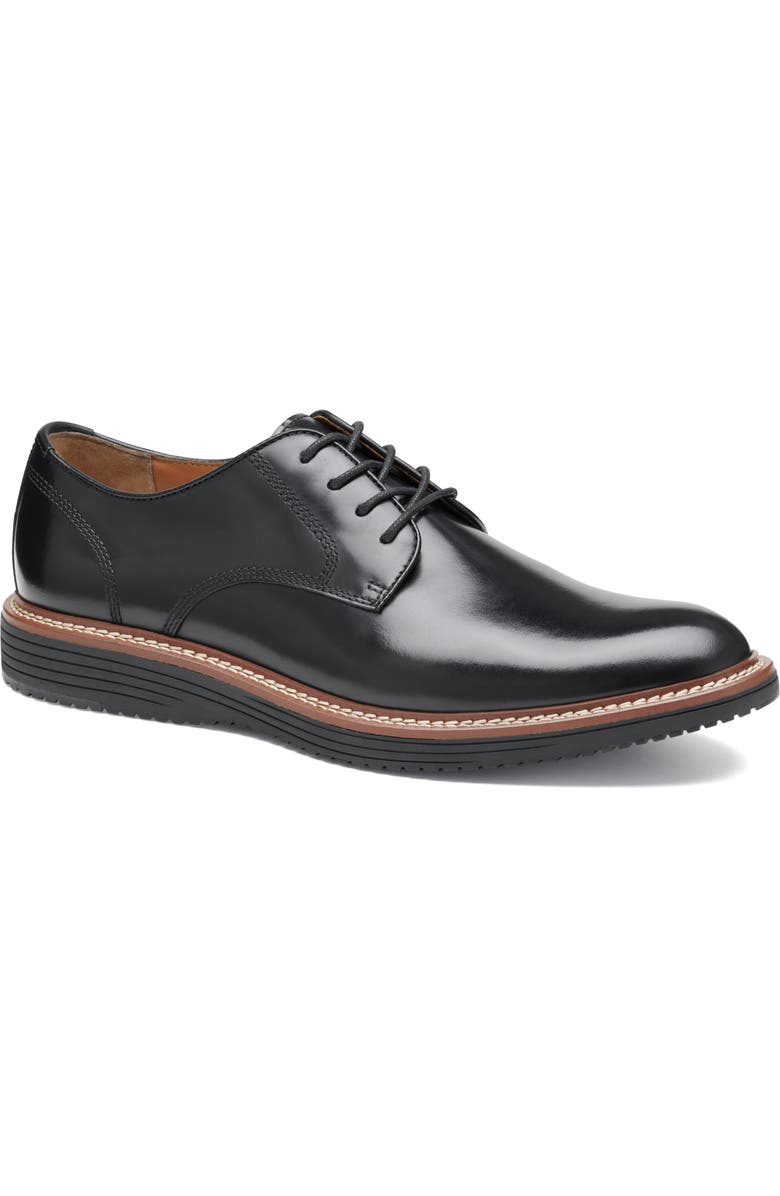 Johnston & Murphy Upton Plain Toe Derby, Main, color, Black Full Grain Bl