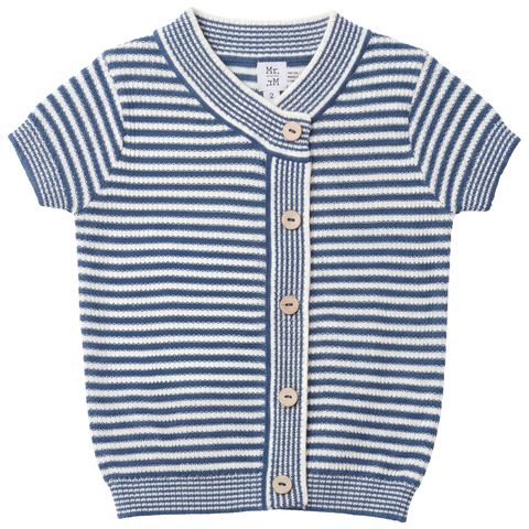 Wrapped Knit Short Sleeve Button Front Sweater (Toddler, Little Kid & Big Kid)