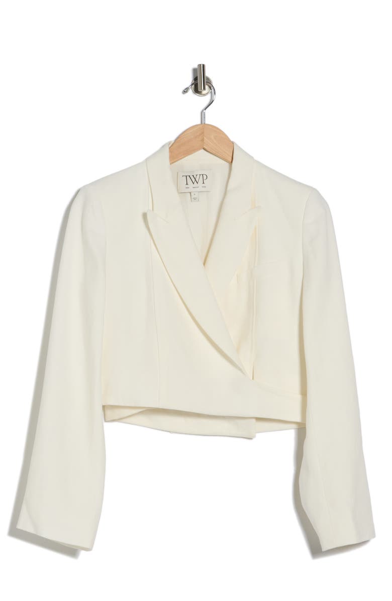 TWP Hunter Linen Crop Blazer, Main, color, Ivoire