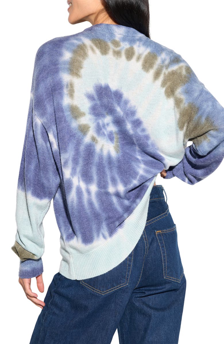 Spiritual Gangster Maude Peace Sign Tie Dye Sweater, Alternate, color, 