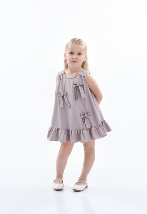 Mimi Tutu Sofia Bow-embellished Ruffled Dress In Purple