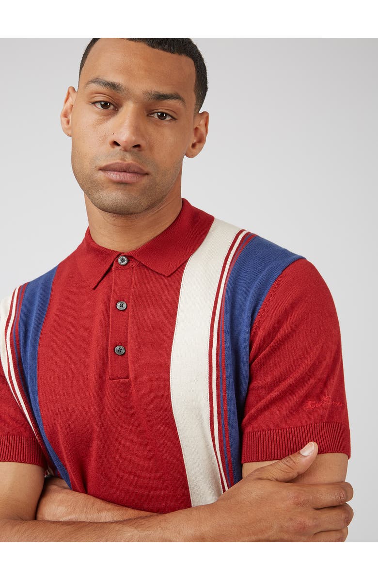 Ben Sherman Vertical Stripe Polo Sweater, Alternate, color, 