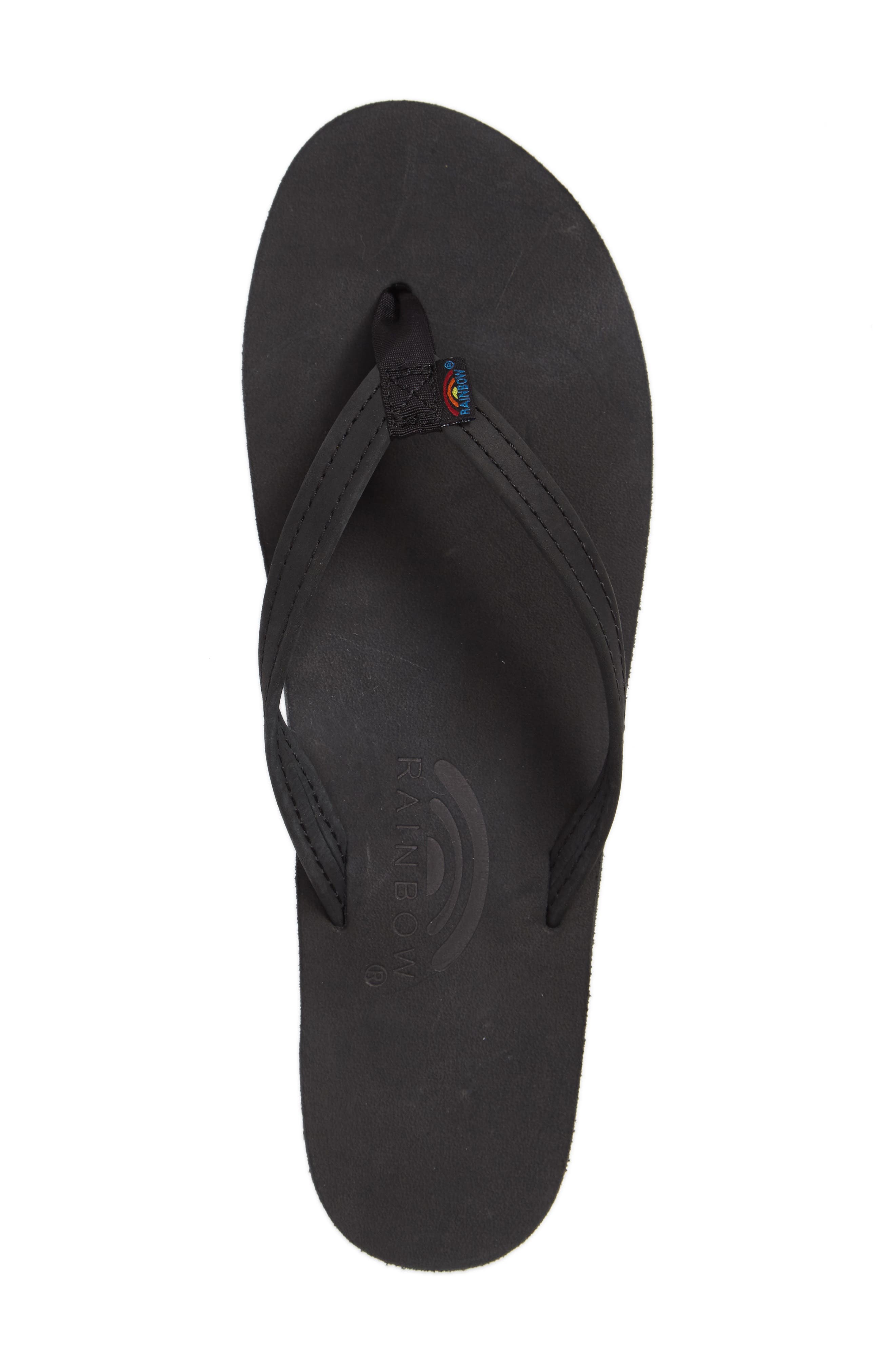 Rainbow&lt;sup&gt;®&lt;/sup&gt; Rainbow Narrow Strap Sandal, Alternate, color, Black