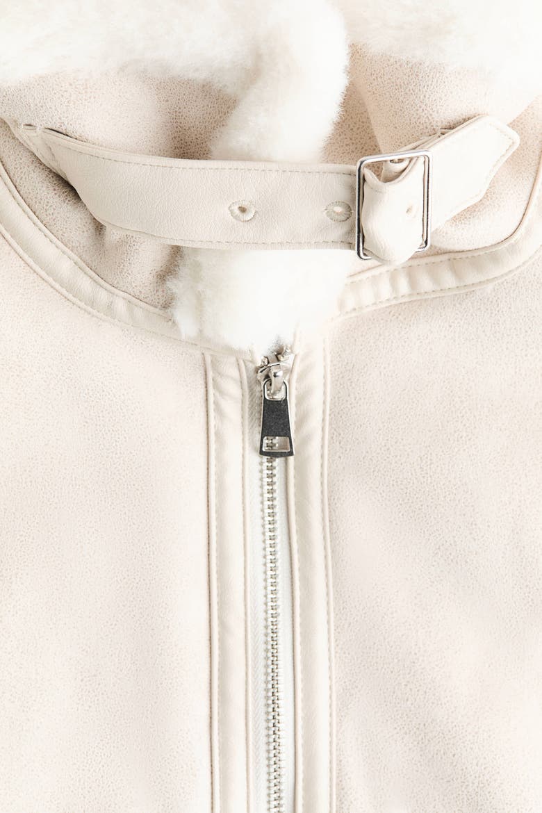 Teddy-fleece-lined Vest, Alternate, color, Light beige/cream