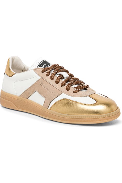 Santoni Leather And Suede Dbs Oly Sneaker In Multi