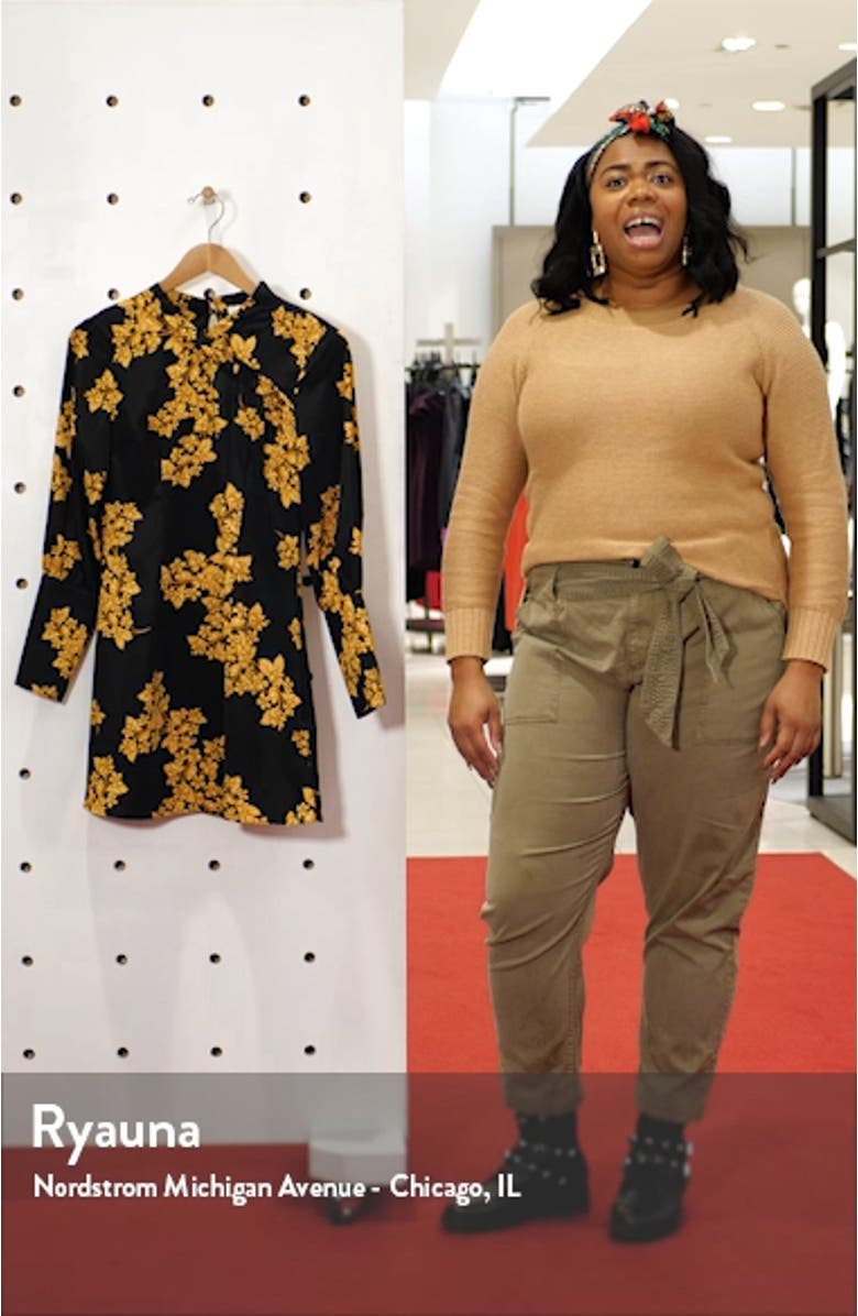 Floral Print Long Sleeve Minidress, sales video thumbnail