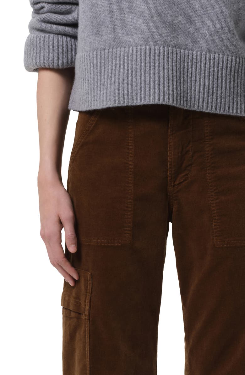 Citizens of Humanity Marcelle Low Rise Barrel Corduroy Cargo Pants, Alternate, color, Manuka (Bronze)