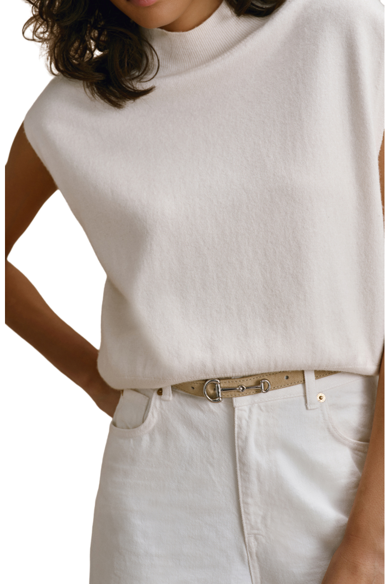 Relaxed Mock Neck Knit Top, Alternate, color, Cream