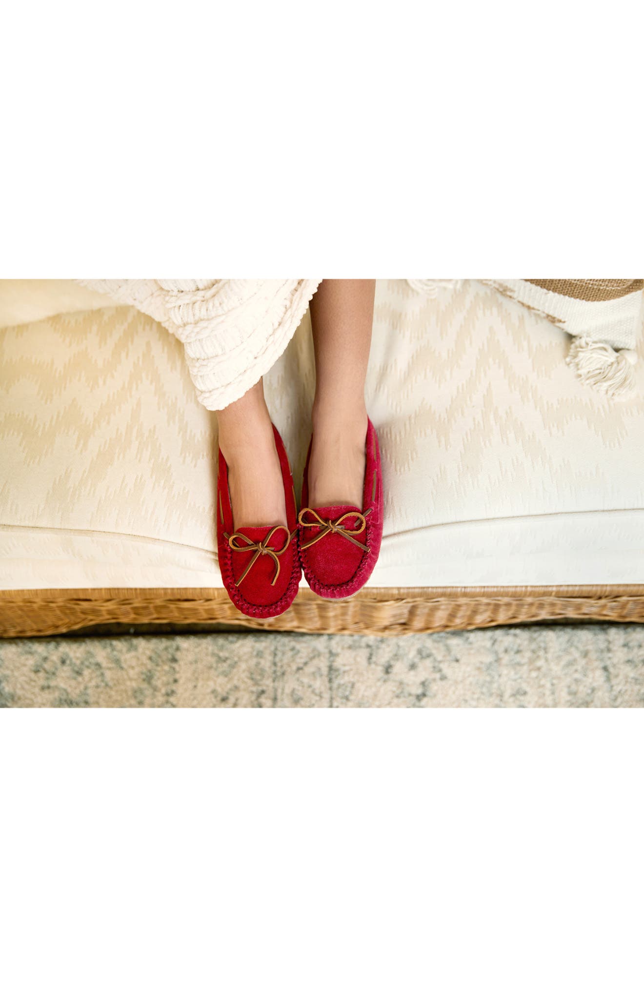 Minnetonka Cally Slipper, Alternate, color, Red