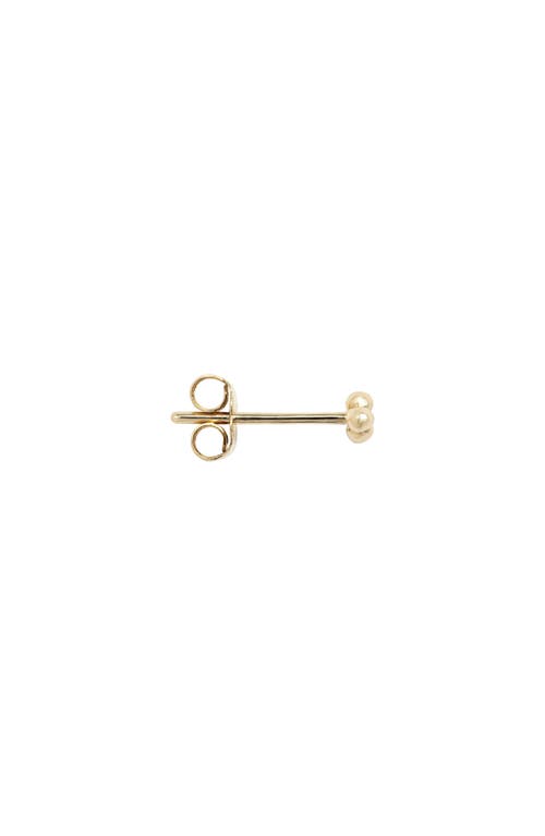 Maria Tash Three Ball Trinity Single Stud Earring In 14k Yellow Gold