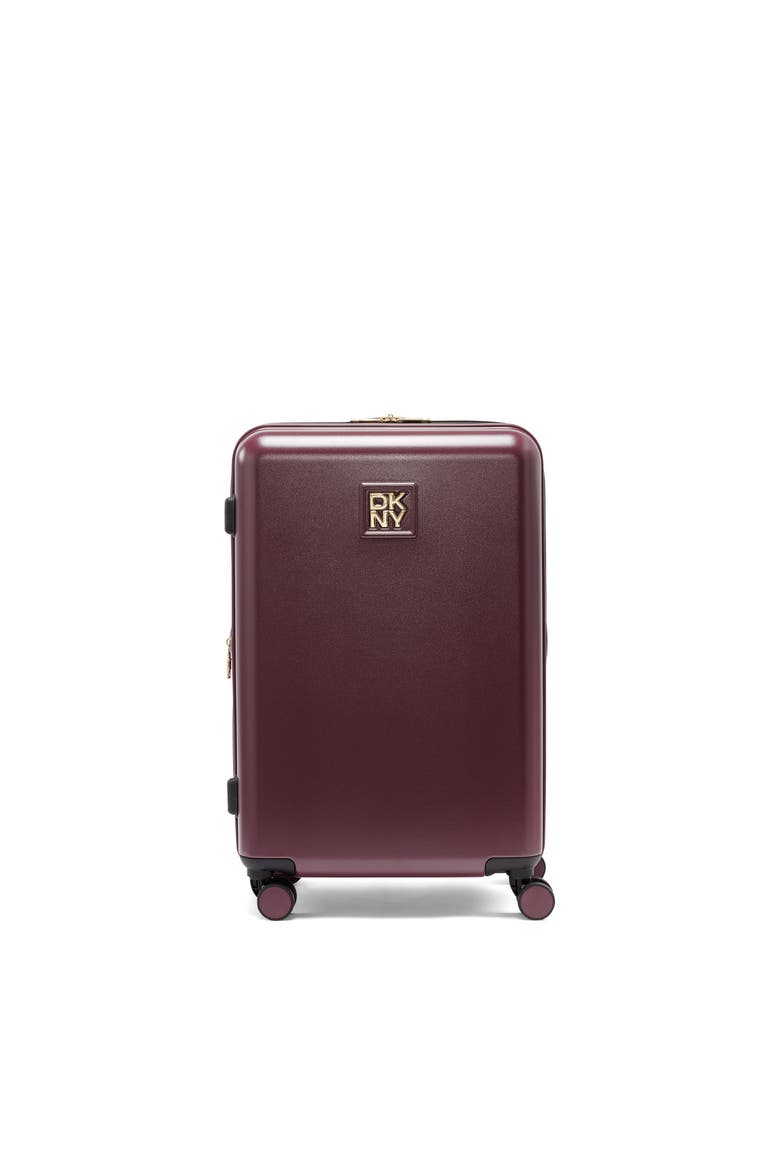Expandable Hardshell 25" Lightweight Checked Suitcase With Spinner Wheels, Main, color, Burgundy