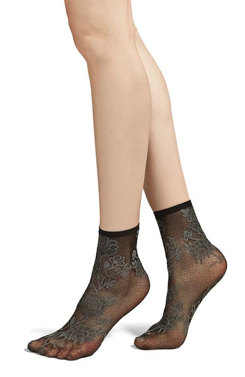 Natori Floral Lace Sheer Ankle Socks
